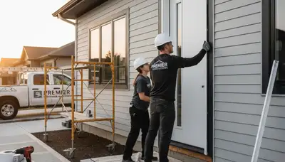 Professional vinyl siding and door installation in Pittsburgh, PA home exterior by Next Level Exteriors