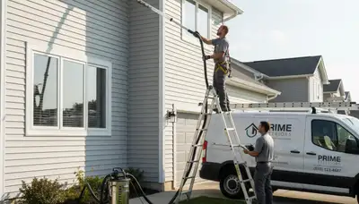 Gutter cleaning service in Pittsburgh, PA for vinyl siding homes, removing debris to protect against water damage