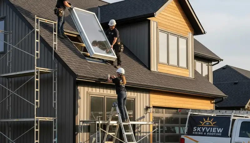 Professional skylight installation on vinyl siding home in Pittsburgh, PA by Next Level Exteriors