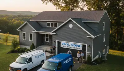 Professional vinyl siding installation on home exterior in Pittsburgh, PA