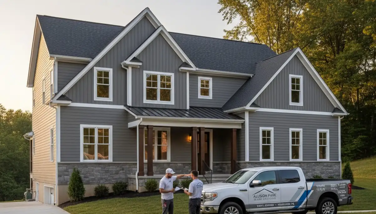 Vinyl siding installation on home exterior in Pittsburgh PA by local siding contractors