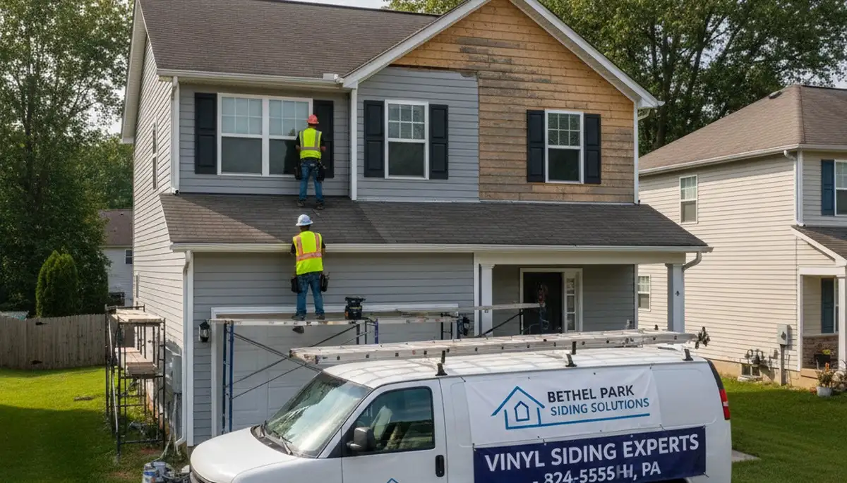 Professional vinyl siding installation on suburban home in Pittsburgh, PA