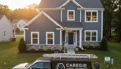 Professional vinyl siding installation on home exterior in Pittsburgh, PA