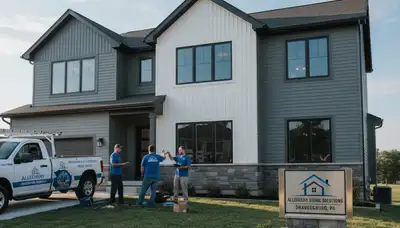 Vinyl siding installation on a home exterior in Pittsburgh, PA by local siding contractors