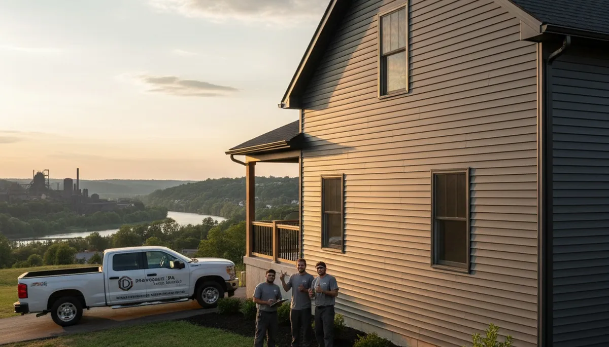 Professional vinyl siding installation on home exterior in Pittsburgh, PA