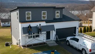 Professional vinyl siding installation on a home exterior in Pittsburgh, PA
