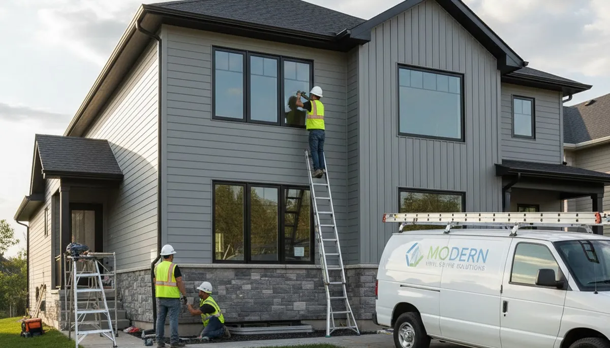 Vinyl siding installation on Pittsburgh, PA home by Next Level Exteriors contractor