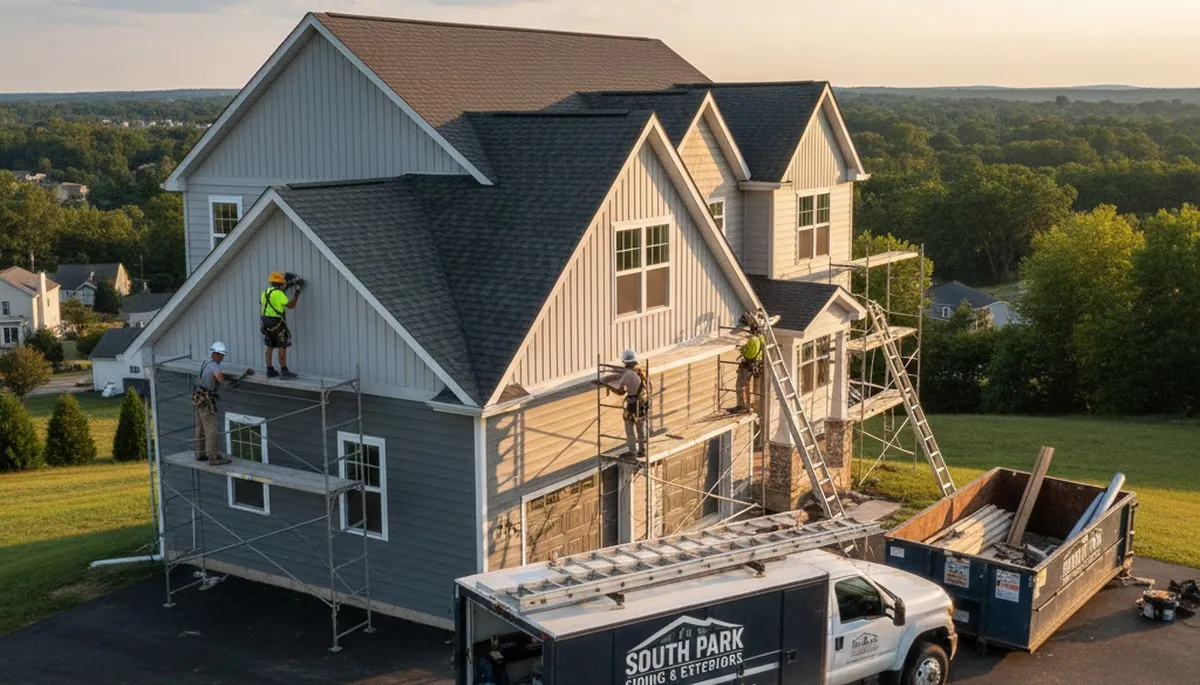 Professional vinyl siding installation on home exterior in Pittsburgh, PA
