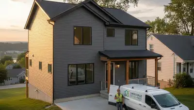 Professional vinyl siding installation on residential home in Pittsburgh, PA